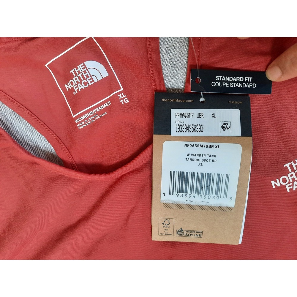 The North Face XL Standard Fit Wander Tank Top Tandori Space Red Polyester Blend - Picture 5 of 8